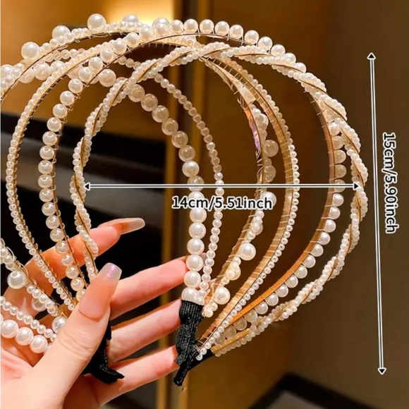 Jewelry - 6 Pcs Adorable Faux Pearl Headband Set